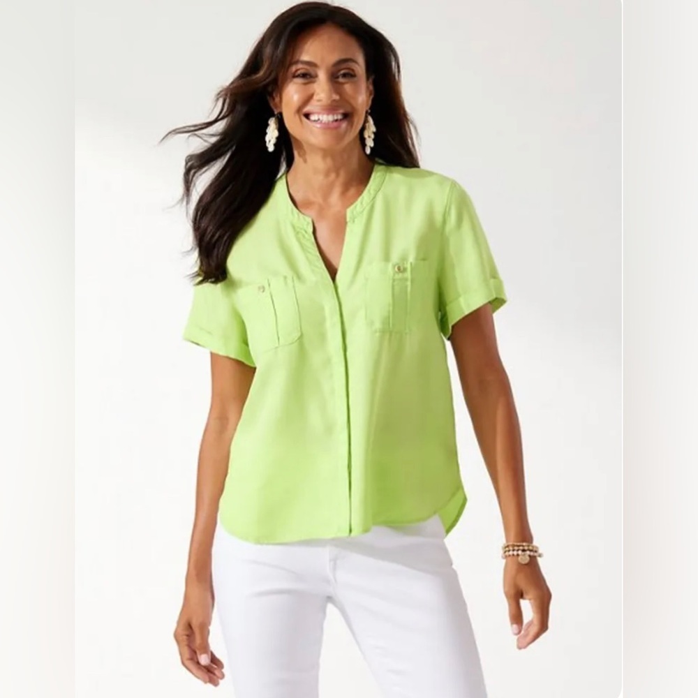Tommy Bahama Mission Beach Camp Shirt Lettuce Green